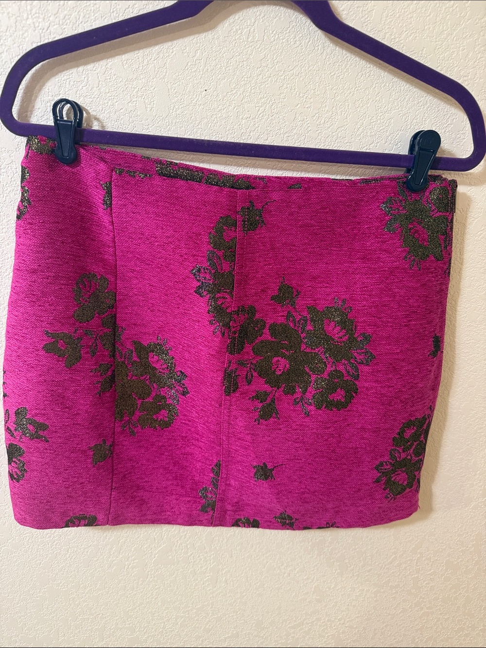 Free People Fuchsia Floral Mini Skirt